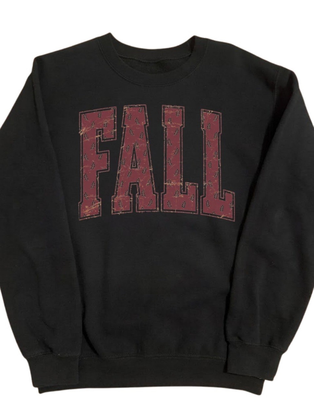 Gildan Black Sweatshirt with Burgundy FALL Graphic, Gift For Him, For Her